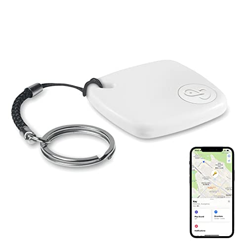 Bluetooth Tracker and Item Locator: Key Finder, Smart tag Item Finder Works with Apple Find My(only iOS Compatible),1 Year Replaceable Battery, Smart Tracker for Keys Bags Wallets Pet (White-1pack)