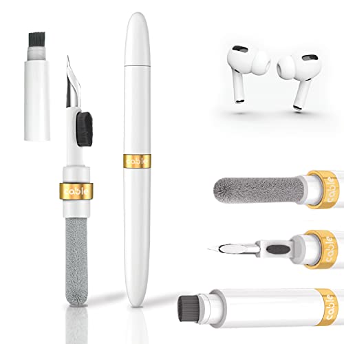 CABLE TECHNOLOGIES Rengöringspenna, Airpods rengöringssats, Multifunktion Borsta Rengöring Hörlurar, Universal, Kompatibel med Airpods 1 2 Pro (Gold)