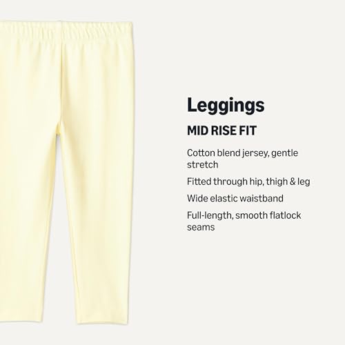 Image of Amazon Essentials Girls' Cotton Stretch Leggings, Multipacks