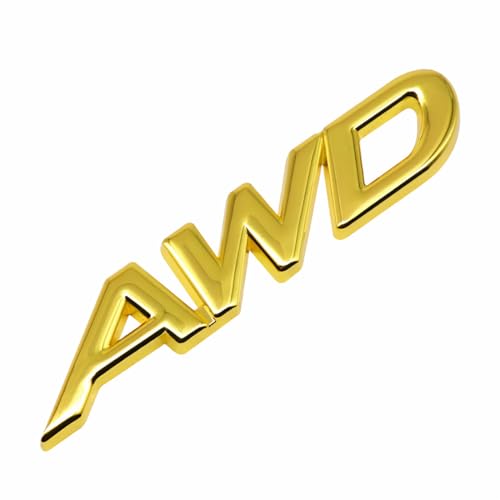 Image of 1x Metal AWD Letter Logo Emblem Badge Fits for Auto Car Trunk Large All Wheel Drive Decals (Gold)
