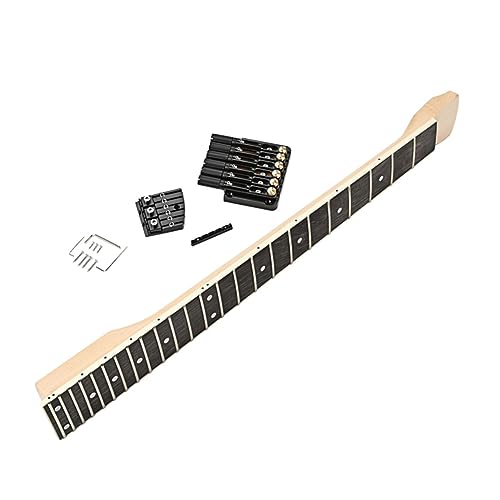 GOOHOCHY Headless Guitar Neck Diy Accessory Wooden Neck for Electric Guitar 24 Fret Unpainted