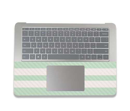 Image of MightySkins Carbon Fiber Skin Compatible With Microsoft Surface Laptop Studio 2 (2023) Full Wrap Kit - Mint Stripes | Protective, Durable Textured Carbon Fiber Finish | Easy To Apply | Made in the USA