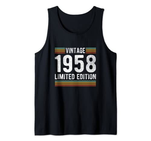 Vintage 1958 Edición Limitada 64 Años Cumpleaños 64 Camiseta sin Mangas