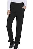 Dickies EDS Essentials Women Scrubs Pant Natural Rise Tapered Leg Pull-on DK005, L, Black