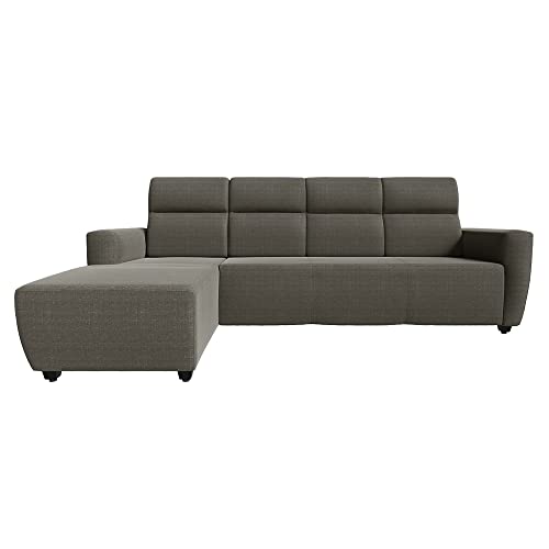 Image of Wakefit Sofa Set | 3 Year Warranty | Sofa 3 Seater, 3 Seater Sofa for Living Room, Wooden Sofa Set, 3 Seater + Left Aligned, Sofa for Living Room - Belize(Omega : Grey)