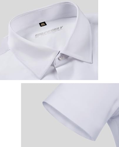 Stretch Dress Shirts for Men Short Sleeve Slim Fit Casual Button Down Shirts Muscle Fit Men's Dress Shirts4
