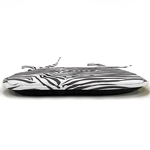 Ambesonne NSCHAIR-2_12974_16X16 Zebra Print Chair Seating Cushion Set Of 2, Striped Zebra Animal Print Nature Wildlife Inspired Simplistic Illustration, Anti-Slip Seat Padding thumb #2