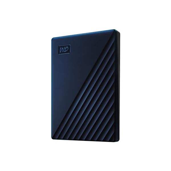 WD My Passport for Mac externe Festplatte 4 TB (mobiler Speicher, USB-C-fähig, herunterladbare Software, Passwortschutz, Mac kompatibel, einfach einzusetzen) mitternachtsblau