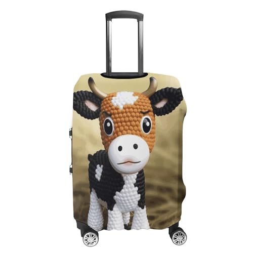 Cute Little Cow Calf Pattern Printed Luggage Cover Protector, Fits 18-32 Inch Luggage4
