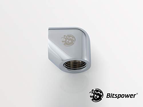 Bitspower �C���i�[G1/4�C���`�X���b�h�p 90�x�p �G�N�X�e���_�[ �V���C�j���O�V���o�[
