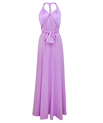 Image of Sexyshine Women's Backless Gown Dress Convertible Multi-Way Wrap Halter Cocktail Dress Bandage Bridesmaid Long Dresses