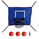 Basketballkorb-Set für Trampolin, inklusive Pumpe und 3 Mini-Bällen...