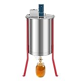 VEVOR Electric Honey Extractor, 6 Frame Honey Extractor with Transparent Lid, 140W Stainless Steel Honeycomb Drum Spinner, Height Adjustable, Honeycomb Extraction Equipment for Beekeeping