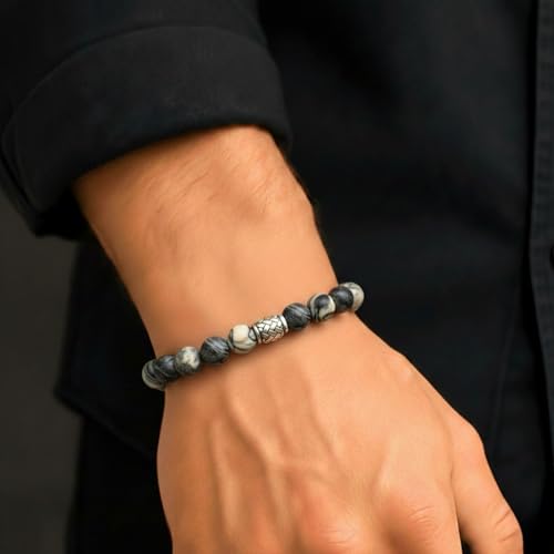 Image of THE MEN THING Natural Stone Bracelets - Adjustable Beaded Wristwear for Men & Boys (Multi-Design Collection)