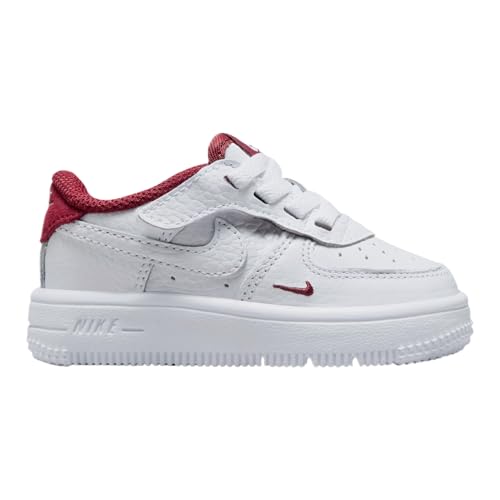 Nike Force 1 Low LV8 EasyOn Infant Toddler Lifestyle Shoes (White/Team Red/White) (HF5511-100,