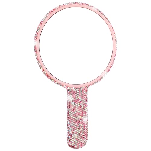 Espejo de mano redondo con brillo Rhinestone Framendino miniatura 1