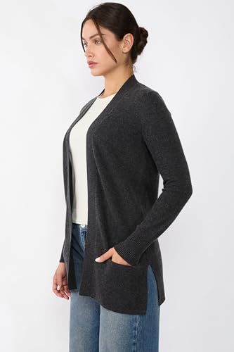 JENNIE LIU Womens 100% Cashmere Open Cardigan Sweater | Long Cardigan Sweaters for Women2