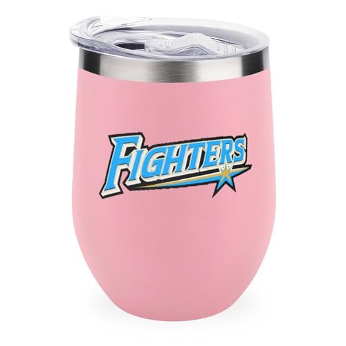 ワインタンブラー 北海道日本ハムファイターズ 野球応援 卵殻カップ タンブラー 350ml U字型 コーヒーカップ 蓋付き ステンレス製 魔法瓶 保冷 保温 水筒 直飲み 応援グッズ プレゼント