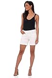 Rekucci Secret Figure Denim Women's 6 inch Pull-On Chic Cuffed Jean Short (14, White)