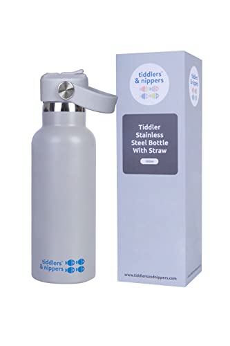 tiddlers & nippers Stainless Steel Vacuum Insulated Double Wall Kids Reusable Water Bottle with Leak Proof Straw 500ml - Image 4