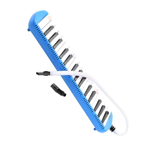 KALLORY 初心者向け鍵鍵盤ハーモニカ 軽量ポータブル設計 長いチューブと短いマウスピース付き おしゃれなブルー ホワイトカラー 練習や演