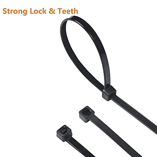 Dekun 14 Inch Zip Ties 1000 Pack Black, 50 Lb Strength Uv Resistant 14" Long Plastic Nylon Cable Ties, Self-Locking Tie Wraps (14 Inch, 1000 Pieces) #TOP4