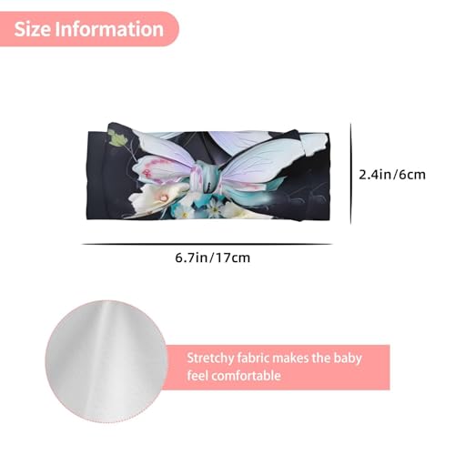 White Butterfly Baby Bow Headband. Comfortable baby headband, suitable for daily wear and photo props.3