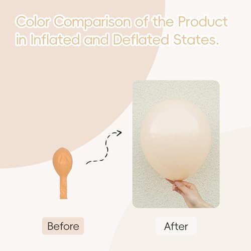 Image of Nude Balloons 12 inch, Beige Latex 50pcs Party Balloons | Neutral, Baby Shower, Gender Reveal, Birthday Party Decorations
