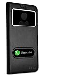 PH26 Coque pour Orange Nura 2 Extra Slim X2 Fenêtres en éco Cuir de qualité avec Fermeture Magnétique et Surpiqûres Apparentes Coque Housse étui pour Orange Nura 2 - Noir PH26 Coque pour Orange Nura 2 Extra Slim X2 Fenêtres en éco Cuir de qualité avec Fermeture Magnétique et Surpiqûres Apparentes Coque Housse étui pour Orange Nura 2 - Noir