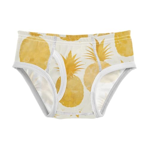 KLL Gold Glitter Pineapples Toddler Boys' Pure Cotton Boxer Briefs Breathable Undies