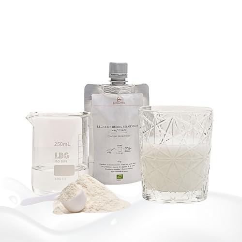 Biolactea - Leche de Burra en Polvo 65 gr - Leche en Polvo Fermentada y Liofilizada - Bebida Ecológica para Todas las Edades - Fuente Rica en Proteínas - Refuerza el Sistema Inmunológico