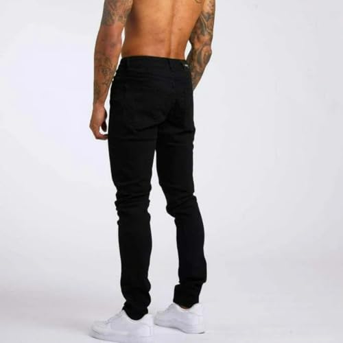 Jeans Pants Trouser Denim Trendy Slim Fit High Waisted Elastic Distressed Washed Small Leg for Men4