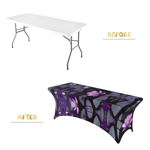 Nappe rectangulaire durable en lotus violet stretch haut de gamme