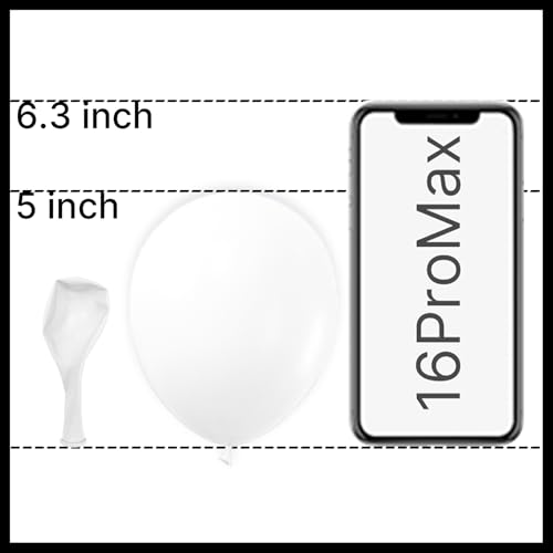 Image of PartyWoo White Balloons 100pcs 5 Inch Matte Latex Balloons for Wedding Bridal Graduation Engagement Baby Shower Gender Reveal Easter Anniversary Birthday Tea Party Decorations White-Y13