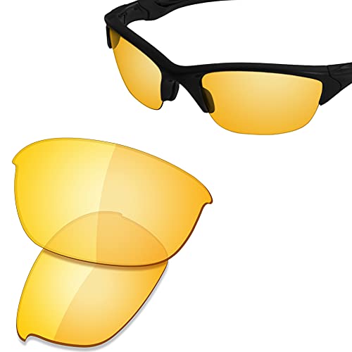 Image of SAUCER Premium Replacement Lenses & Rubber Kits for Oakley Half Jacket 2.0 OO9144 | Half Jacket 2.0 Low Bridge Fit OO9153 | UV400 Protection, Anti-Scratch Sunglasses High Defense - HD Yellow