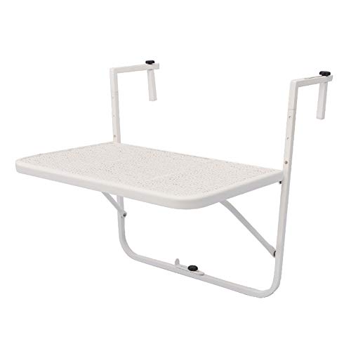 Preisvergleich Produktbild PENGFEI Wandtisch Klappbar Wandklapptisch Schreibtische Balkon Hängetisch Klappregal Schreibtisch Eisenblumenständer 3-Gang-Einstellung, 5 Farben (Farbe : Weiß, größe : 60X40cm)