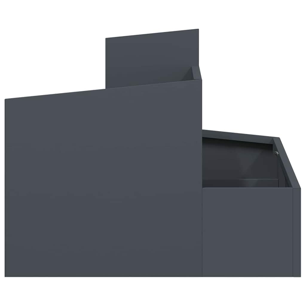 vidaXL Doniczka ogrodowa Antracyt 60 x 60 x 50 cm Stal zimnogięta, Ogród i taras, nowoczesny metalowy doniczka na zewnątrz, dekoracyjny pojemnik na rośliny, akcesoria na patio