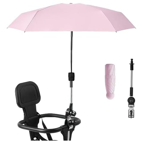 Nakazawa Stroller Sunshade Clip-on Adjustable Universal, Adjustable Steering Angle, Reinforced Umbrella Frame, Compact and Lightweight, Suitable for All Kinds of Strollers(Pink) Cover
