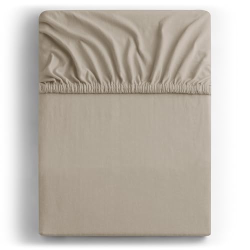 DecoKing Spannbettlaken 140x200 160x200 cm 100% gekämmte Baumwolle Amber – Ansicht 2