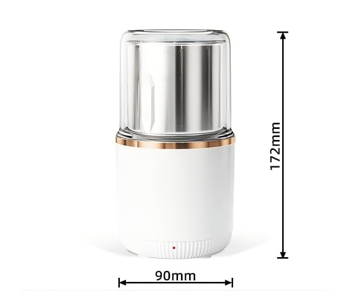 Macinacaffè Elettrico 74 Ml, Macinacaffè in Acciaio Inox 150w 23000 Giri/min, Mini Macinino per caffè, Spezie, Semi E Noci con Pulsante A Pressione, Bicchiere Rimovibile E Basso Rumore