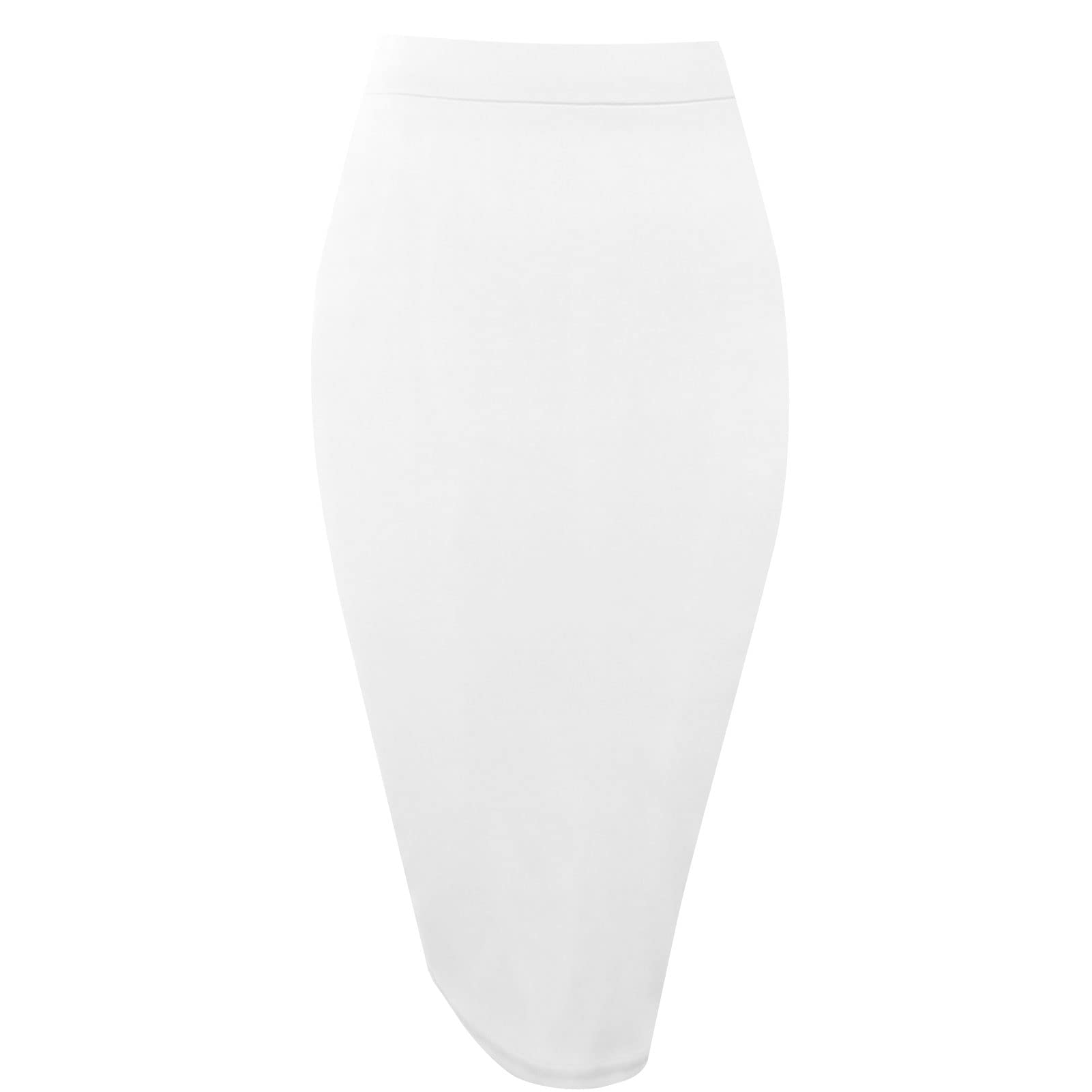 Topdress Women's Bodycon Pencil Skirts Basic Elastic High Waisted Stretch Short Skirt Knee Lenght with Slit