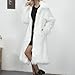 ZHOUYF Faux Fur Soft Coats for Women Winter Lapel Cardigan Shaggy Outerwear Warm Chunky Long Jackets with Pockets White