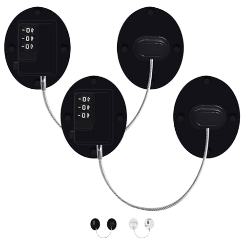 JnTech 冷蔵庫ドアロック ベビーガード ドアロック チャイルドロック ワイヤータイプ 赤ちゃん対策 ドアロック ダイヤル式 両面テープ ワイヤーロック 開閉窓ロック 子供ロック 冷蔵庫 ごみ箱 引き出し 戸棚 窓用 いたずら けが 防止 開閉禁止 地