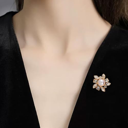 Image of Unique Sparkling Shawl Brooch Pins for Women - Personalized Stylish Pattern Design Jewelry Brooch for Sweaters Accessory for Women's Cardigan & Party Outfits