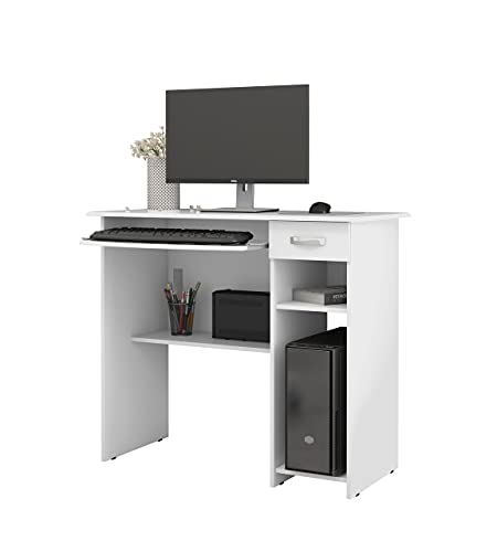 Mesa para Computador 1 Gaveta Viena EJ Móveis Branco
