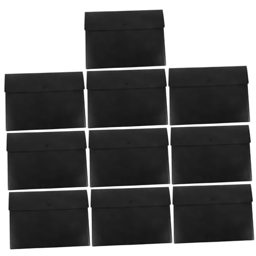 Lurrose 10個プラスチックファイルフォルダー 防水スナップボタン付き書類収納ケース 大容量ペーパーオーガナイザー 事務用ドキュメントス