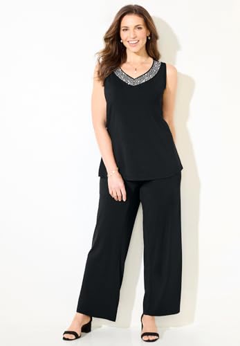 Catherines Women's Plus Size Beaded 3-Piece Cardigan Pant Set4