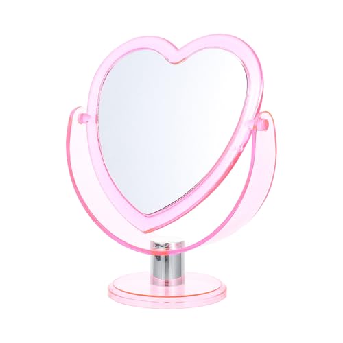 Espejo de maquillaje TEHAUX con base en forma de corazón