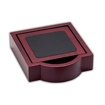 Dacasso Rosewood and Leather 4 Coaster Set