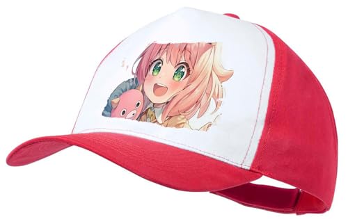 MERCHANDMANIA Gorra Roja Spy Family ania forger Kawaii Cute Dibujos niños Color Cap